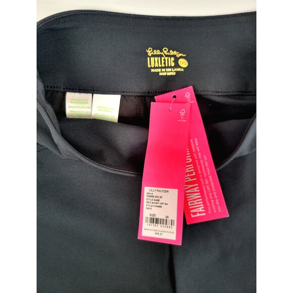 NWT Lilly Pulitzer‎ Luxletic 00 UPF 50+ Reid Short Onyx Black Athletic 004966 - Picture 3 of 7